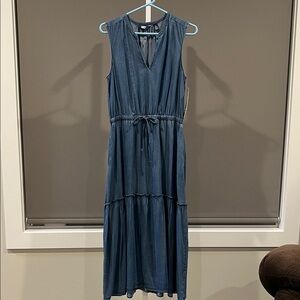 Lands' End Sleeveless Denim Maxi Dress